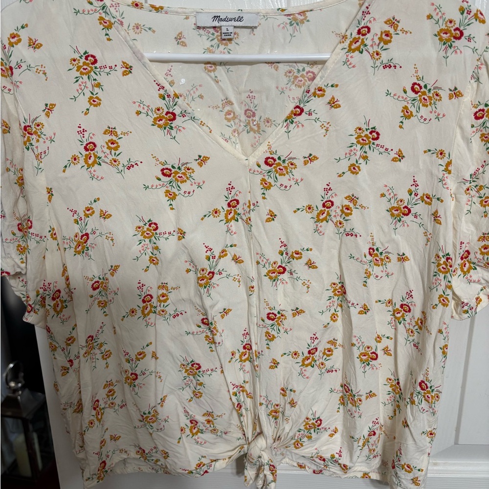 Madewell floral crop top